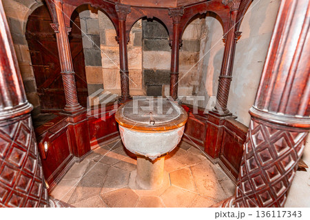 Parish close church of Le Faou saint-sauveur, finistere, brittany, france 136117343