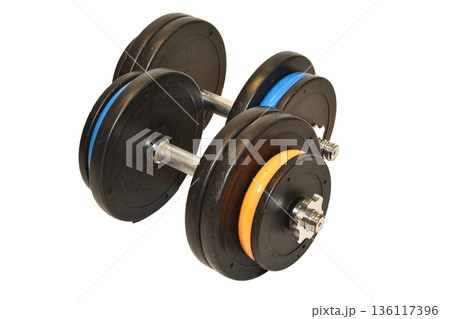 Adjustable dumbbell with composite discs 136117396