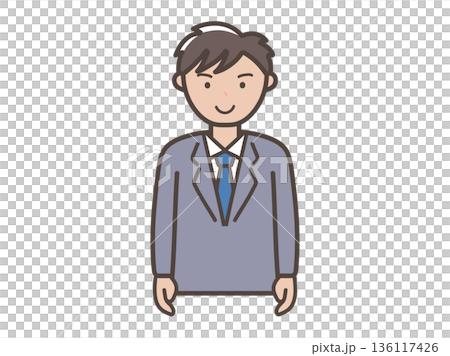 一位身穿西裝的年輕男性商務人士的插圖 136117426