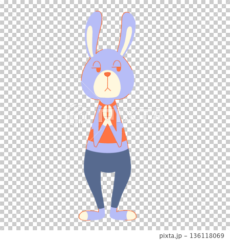 ヨガをしてエクササイズしているうさぎ ヨガをしてエクササイズしているうさぎ 136118069