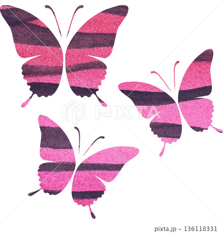 綺麗な水彩模様の蝶のアイコンのイメージのイラスト 136118331