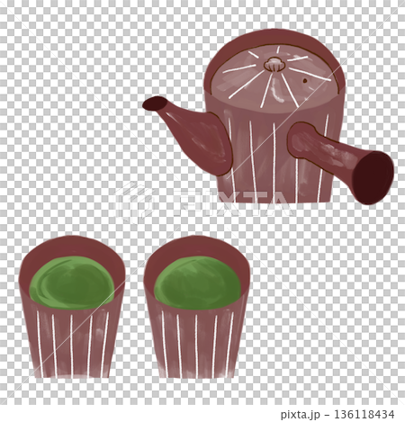 茶壺和杯子 136118434