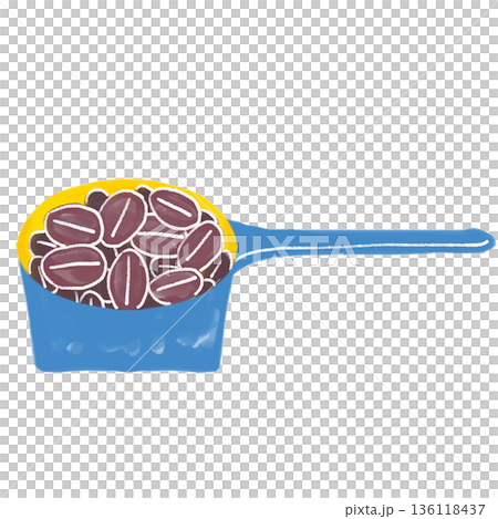 コーヒー豆とメジャースプーン 136118437