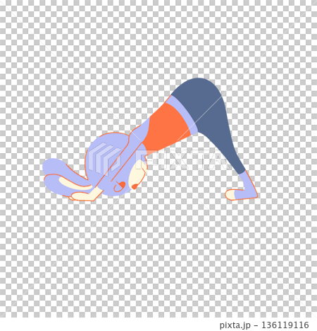 ヨガをしてエクササイズしているうさぎ ヨガをしてエクササイズしているうさぎ 136119116