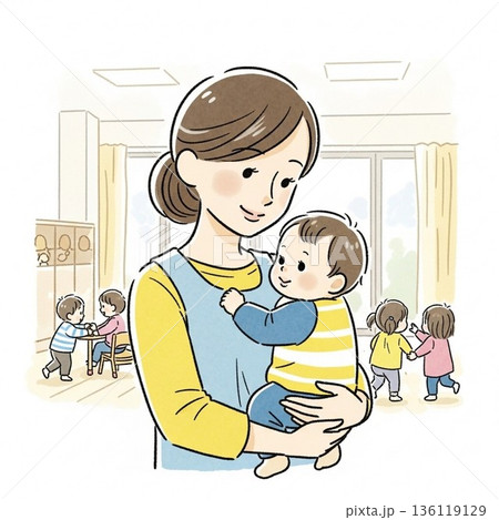 保育士のイラスト 136119129