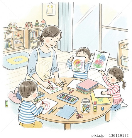 保育士のイラスト 保育士のイラスト 136119152