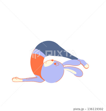 ヨガをしてエクササイズしているうさぎ ヨガをしてエクササイズしているうさぎ 136119302