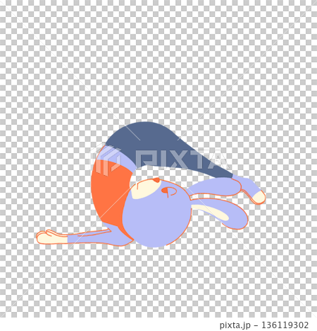 ヨガをしてエクササイズしているうさぎ ヨガをしてエクササイズしているうさぎ 136119302