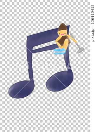 帶有冰壺運動員的音符 帶有冰壺運動員的音符 136119412
