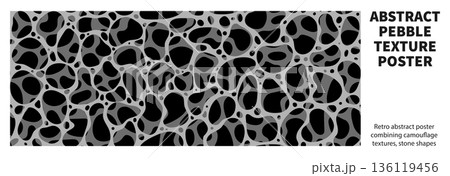 Seamless Pebble Texture Pattern with Abstract Shapes. Organic Retro Background in a vector illustration 136119456