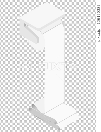 引き出され過ぎたトイレットペーパー・アイソメトリック 136120385