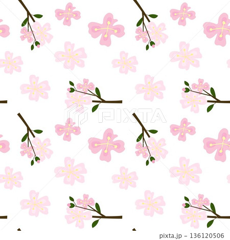 Seamless spring blossom pattern for backgrounds, textiles, wallpapers, packaging Seamless spring blossom pattern for backgrounds, textiles, wallpapers, packaging 136120506