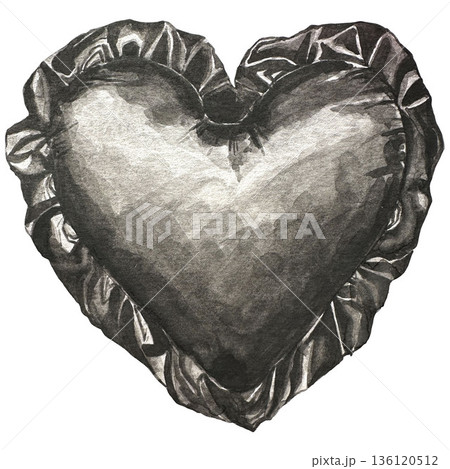 Watercolor black heart for valentine's day, mother's day, friends, girlfriends. Concept of love, relationship, art, painting. Hand drawn art. Watercolor black heart for valentine's day, mother's day, friends, girlfriends. Concept of love, relationship, art, painting. Hand drawn art. 136120512