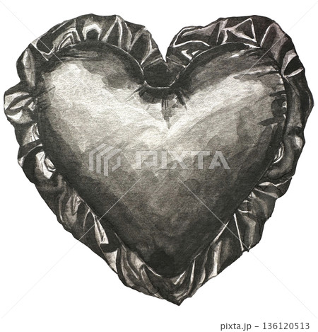 Watercolor black heart for valentine's day, mother's day, friends, girlfriends. Concept of love, relationship, art, painting. Hand drawn art. Watercolor black heart for valentine's day, mother's day, friends, girlfriends. Concept of love, relationship, art, painting. Hand drawn art. 136120513
