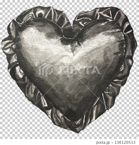 Watercolor black heart for valentine's day, mother's day, friends, girlfriends. Concept of love, relationship, art, painting. Hand drawn art. Watercolor black heart for valentine's day, mother's day, friends, girlfriends. Concept of love, relationship, art, painting. Hand drawn art. 136120513