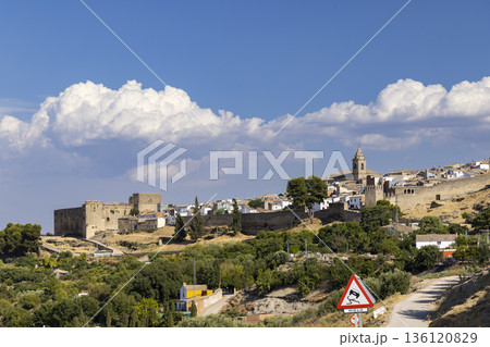 Sabiote hilltop town view featuring castle and church Sabiote hilltop town view featuring castle and church 136120829