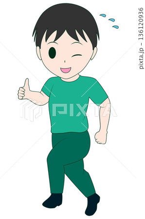 ジョギング中の男性 136120936
