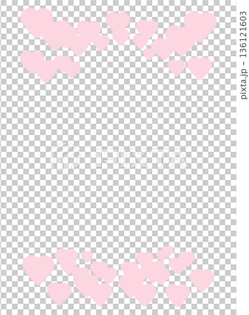 Light pink heart frame Valentine's Day illustration 136121603