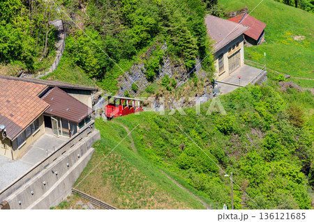Reichenbachfall funicular (Reichenbachfall-Bahn) from Willigen, near Meiringen, to the famous Reichenbach Falls, Switzerland Reichenbachfall funicular (Reichenbachfall-Bahn) from Willigen, near Meiringen, to the famous Reichenbach Falls, Switzerland 136121685