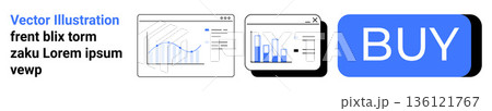 Business analytics, e-commerce, online marketing, data tracking, technology use, and financial growth. Graphs and charts alongside a prominent buy button. Business analytics and e-commerce concept Business analytics, e-commerce, online marketing, data tracking, technology use, and financial growth. Graphs and charts alongside a prominent buy button. Business analytics and e-commerce concept 136121767