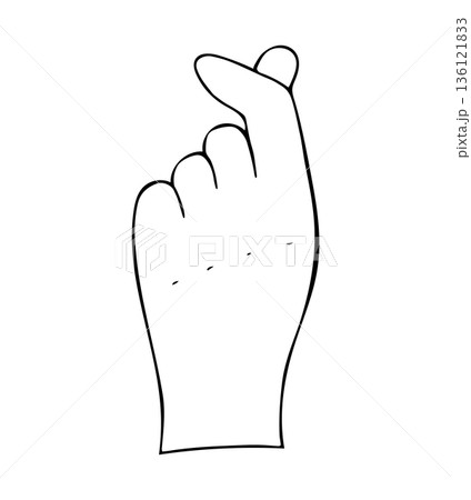 Finger Heart Hand Gesture Minimal Hand Drawn Love Symbol Illustration Finger Heart Hand Gesture Minimal Hand Drawn Love Symbol Illustration 136121833