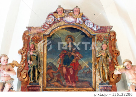 St. Elizabeth, altarpiece on the altar of the Holy Trinity in the parish Church of the Visitation of the Virgin Mary in Vinagora, Croatia 136122296