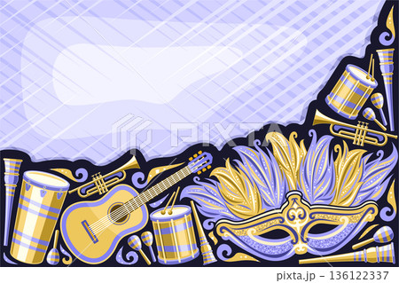 Vector greeting card for Rio Carnival with copy cpace for text Vector greeting card for Rio Carnival with copy cpace for text 136122337