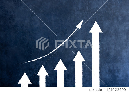 上昇グラフ(業績アップ)のアイコン 上昇グラフ(業績アップ)のアイコン 136122600