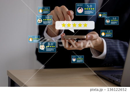 ソーシャルメディア　SNS　全員星5の高評価 136122652