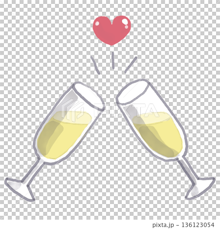 Two glasses filled with drinks for a celebratory toast 136123054