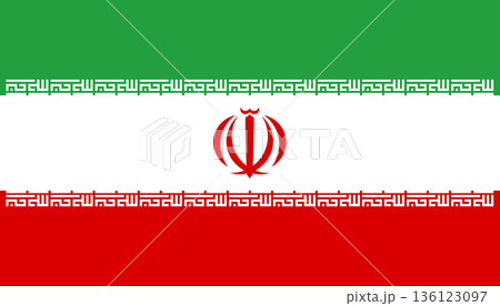 Rectangular flag of Iran isolated. 136123097