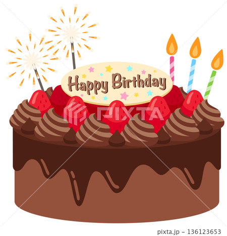 チョコレートの誕生日ケーキ 136123653