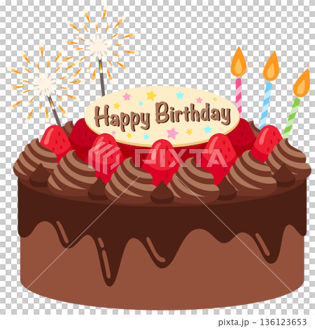 チョコレートの誕生日ケーキ 136123653