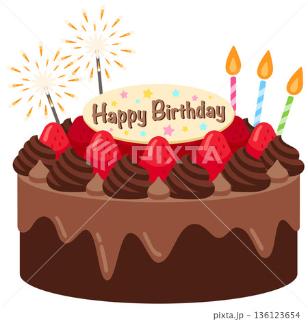 ダークチョコの誕生日ケーキ 136123654