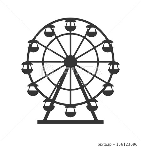 観覧車のシルエットアイコン 136123696