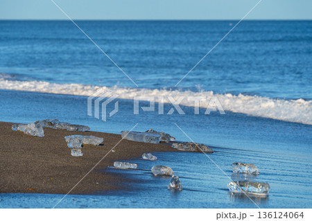 大津海岸に打ち上がるジュエリーアイス 北海道十勝川河口 自然風景 大津海岸に打ち上がるジュエリーアイス 北海道十勝川河口 自然風景 136124064