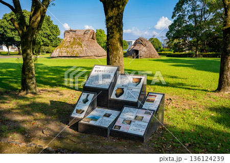 橋牟礼川遺跡の竪穴式住居の風景(指宿市) 橋牟礼川遺跡の竪穴式住居の風景(指宿市) 136124239