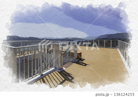 水彩画風 尾道 千光寺公園視点場 MiTeMi 広島県尾道市 水彩画風 尾道 千光寺公園視点場 MiTeMi 広島県尾道市 136124255