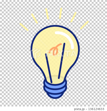 燈泡的等距插圖，象徵靈感或想法 136124633