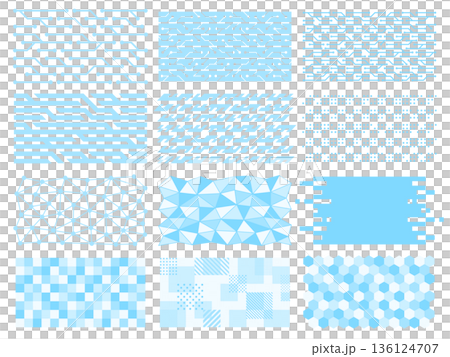 Light blue digital parts illustration set 136124707