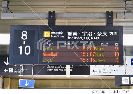 JR京都駅 奈良線のホーム(京都府京都市) JR京都駅 奈良線のホーム(京都府京都市) 136124754