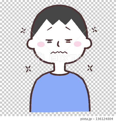 一幅描繪一個眼神迷離的男人的插圖 一幅描繪一個眼神迷離的男人的插圖 136124804