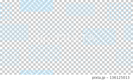 水色のドットとストライプ柄の長方形のパターン背景 136125013