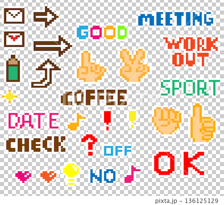 ドット絵のステッカーセット/デジタルプランナーセット 136125129