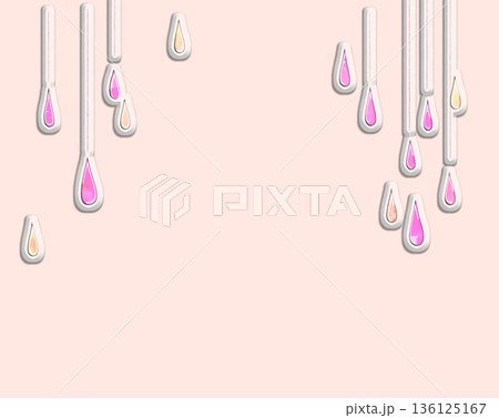 絵本風の雨　ピンク色　ぷっくり 136125167