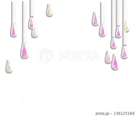 絵本風の雨　ピンク色　ぷっくり 136125168