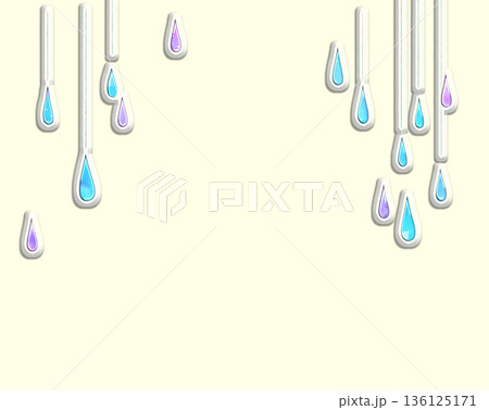 ポップな雨　水色　ぷっくり 136125171