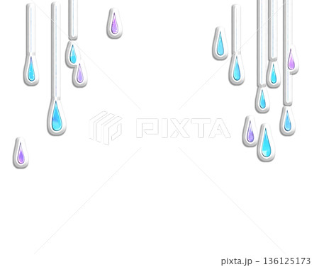 ポップな雨　水色　ぷっくり 136125173