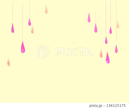 絵本風の雨　ピンク色 136125175