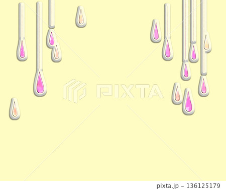 絵本風の雨　ピンク色　ぷっくり 136125179